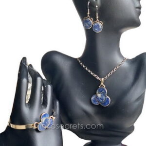 Peruvian Alpaca Alloy Jewelry Set with Sodalite Stone