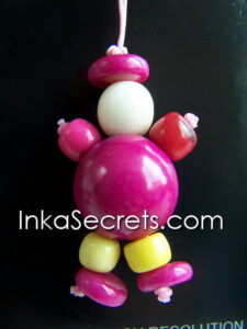 Peruvian Tagua Keyring Pendant - Butterfly & Doll Style