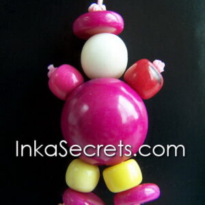 Peruvian Tagua Keyring Pendant - Butterfly & Doll Style