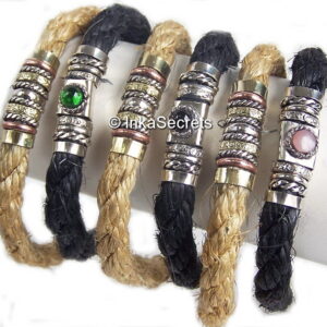 Handmade Peruvian Rope Bracelet with murano glass