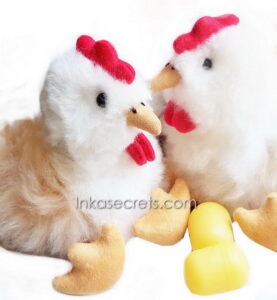 Lot of 10 Peruvian Chicken Stuffed Animal Made with Alpaca Fur