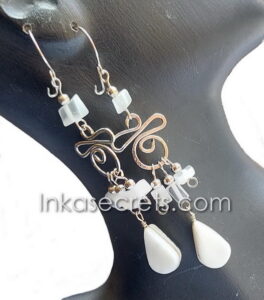 Lot of 50 Alpaca Alloy Earrings with semiprecious Stone