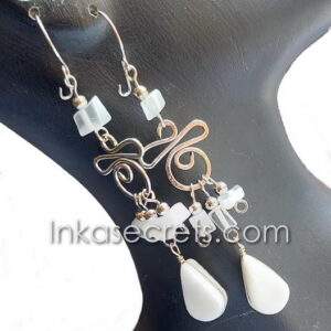 Lot of 50 Alpaca Alloy Earrings with semiprecious Stone