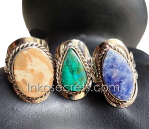 Lot of 50 Alpaca Alloy Ring with Semiprecious Stone