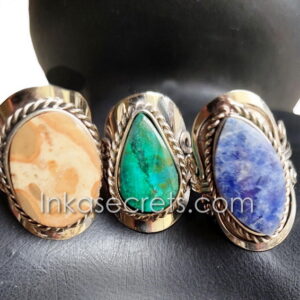 Lot of 50 Alpaca Alloy Ring with Semiprecious Stone