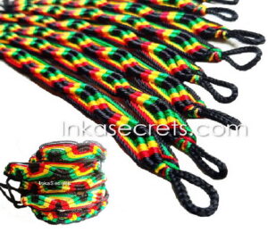 Peruvian Zigzag Rasta Friendship Bracelets, 1000 to 2500