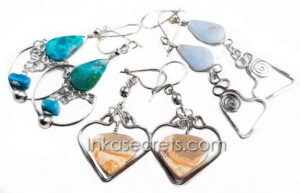 Peruvian Alpaca Alloy Earrings with Stone - 50 to 250 Pair