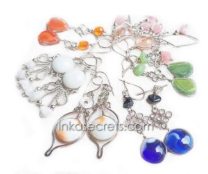 Alpaca Alloy Earrings with Murano Glass, 100 to 250 Pairs