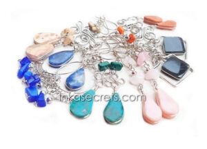 Peruvian Alpaca Alloy Earrings with Stone - 100 to 250 Pairs