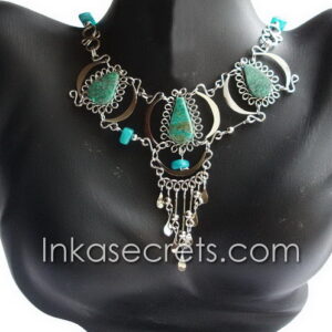 10 Alpaca Silver Necklace with Semiprecious Stone