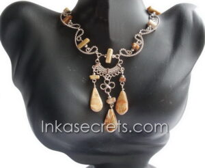 Alpaca Silver Necklace with Semiprecious Stone, 25 to 50 Pcs