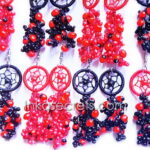Dreamcatcher Earrings with Huayruro Seeds, 100 to 250 Pairs