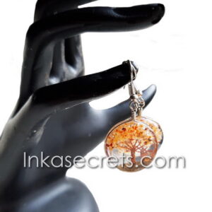 Round Tree of Life Earrings with Stones and Resin, 50 to 250 pair