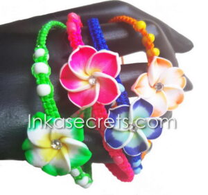 50 Peruvian Friendship Bracelet with Plumeria Flower