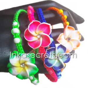 50 Peruvian Friendship Bracelet with Plumeria Flower