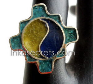 12 Peruvian Ring with semipreciosa stones Inlay