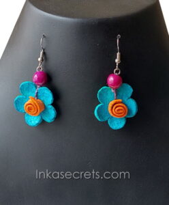 Peruvian Orange Peel Flower Earrings, 50 to 250 pair