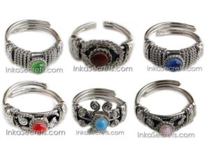 20 Peruvian Alpaca Alloy Ring with Murano Glass
