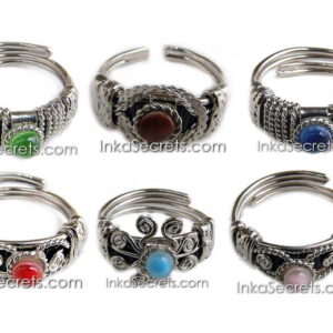 20 Peruvian Alpaca Alloy Ring with Murano Glass