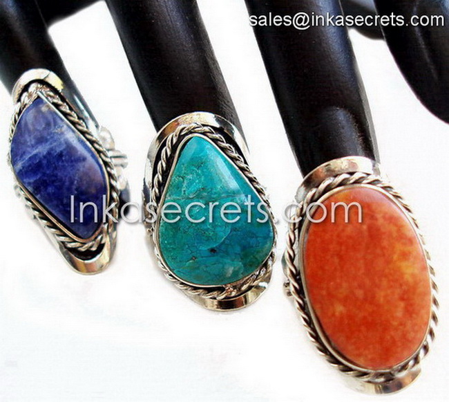 20 Alpaca Alloy Ring with Semiprecious Stone