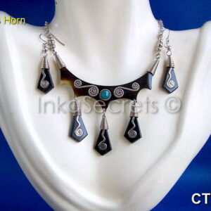 10 Peruvian Bull Horn Necklace and Earrings